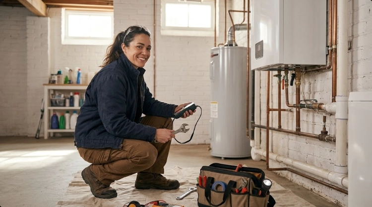 Licensed plumber conducting gas piping pressure testing and gas line inspection in Briarwood Queens