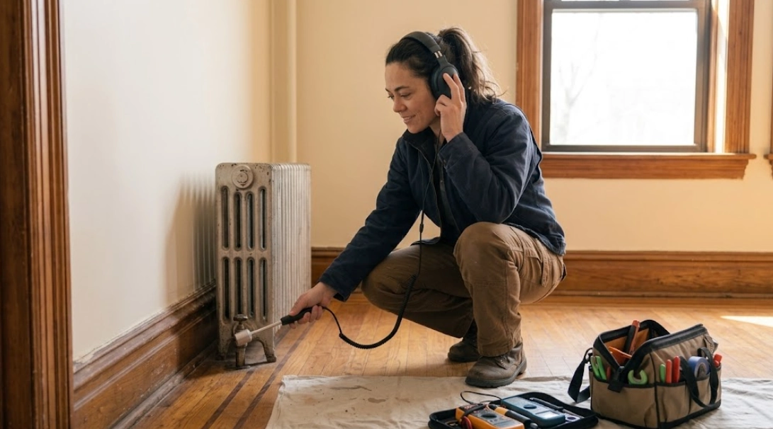 Professional acoustic and thermal hidden water leak detection in Briarwood Queens